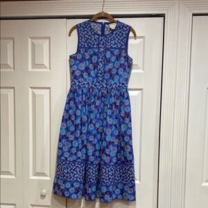 Kate Spade Blue and Red Floral Midi Dress
